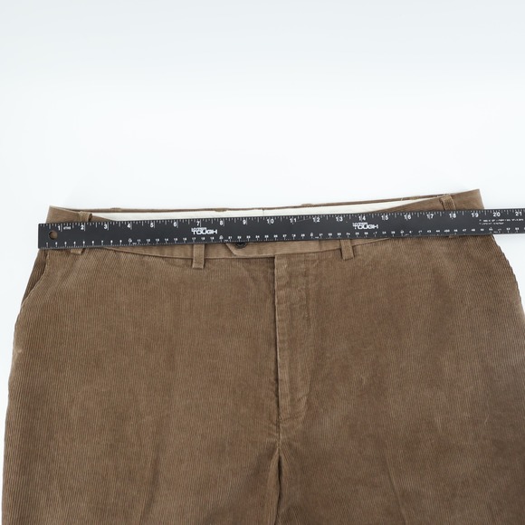 Lauren Ralph Lauren Men Corduroy Pants Brown Pleated Size 38x30 Flaw - Picture 7 of 7